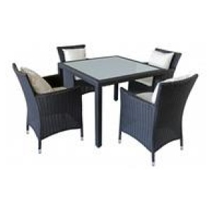 Brogan 5 Piece Outdoor Dining Set Black 4 Seater
