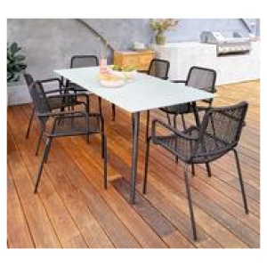 Brook Outdoor Dining Table Grey