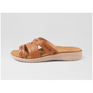 Bylia Xw Dark Tan Almond Leather Slides