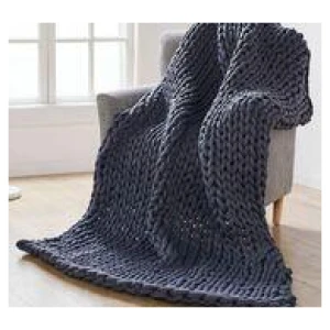 Cable Queen Weighted Throw Blanket Grey