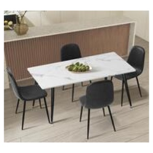Cadman 4 Seater Rectangle Extendable Dining Table Set Grey