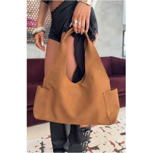 Cariane Shoulder Bag Camel Faux Suede