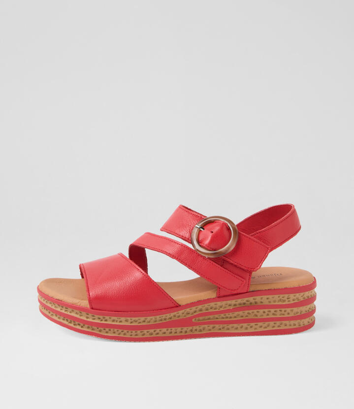 Charleen Red Leather Sandals