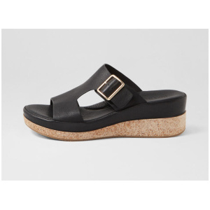 Cindest Black Leather Sandals