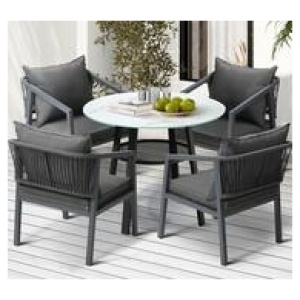 Cordoba 4 Seater Outdoor Dining Set Black