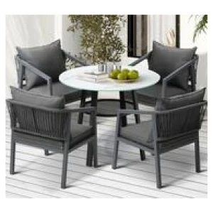 Cordoba 4 Seater Outdoor Dining Set Black