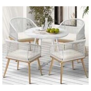 Cordoba 4 Seater Outdoor Dining Set White