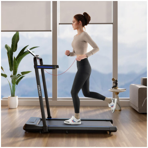 Costway3.0 HP 2 in 1 Folding Treadmill with Incline Remote Control-Navy