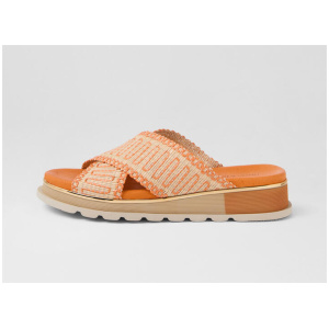 Crumpy Orange Fabric Sandals