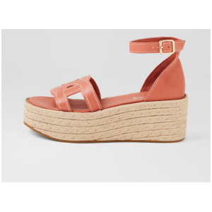 Crysalis Orange Leather Sandals