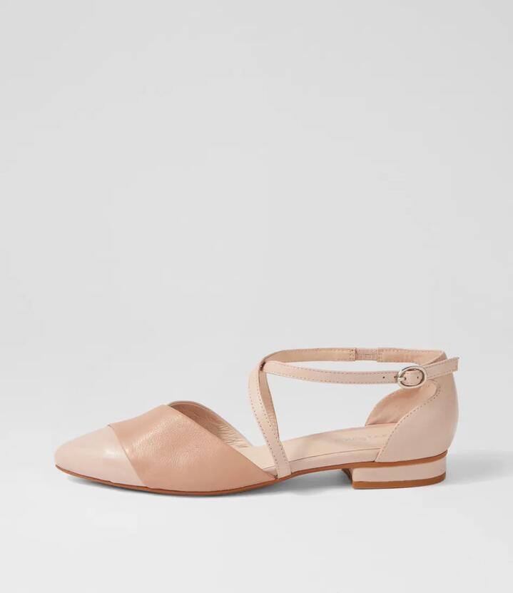Dalba Nude Multi Leather Flat Shoes