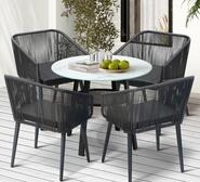 Dalesford 4 Seater Outdoor Dining Set Grey