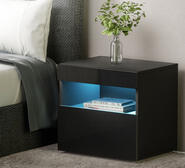 Dally Bedside Table With Led Black Medium