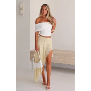 Dancing On My Own Lace Midi Skirt Lemon
