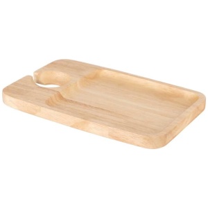 Davis & Waddell Cantina Rubber Wood Serving Board With Wine Glass Holder