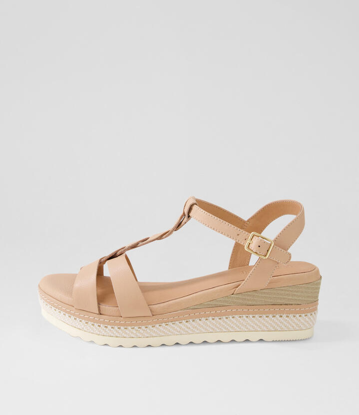 Deena Dark Nude Leather Sandals