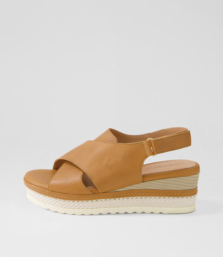 Denkie Dark Tan Leather Sandals