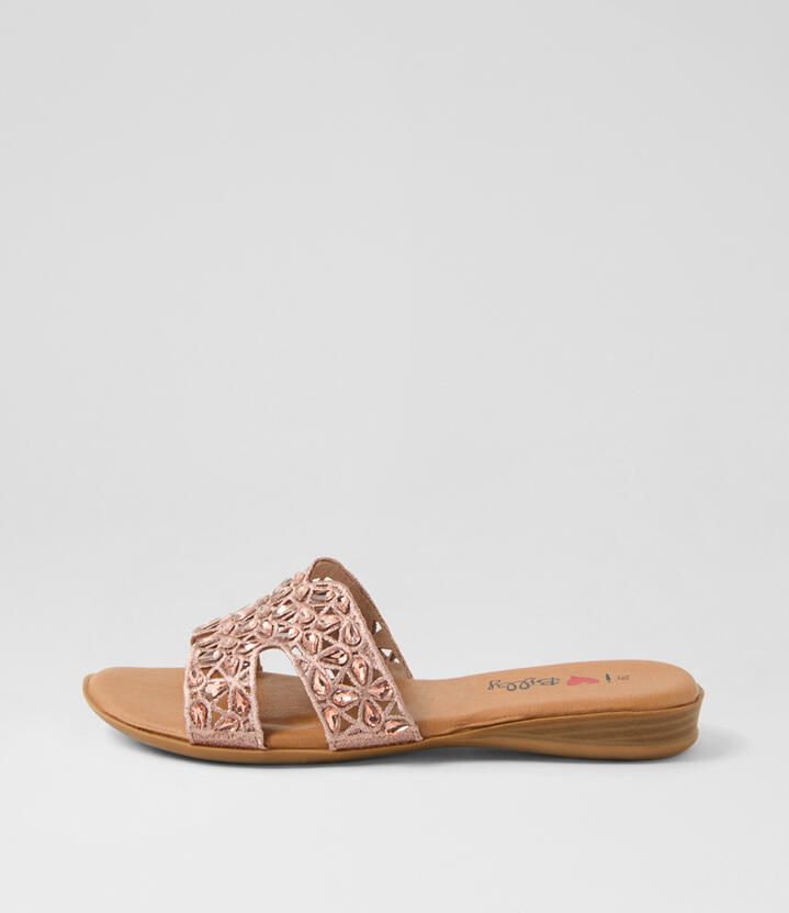 Dookie Rose Gold Fabric Sandals