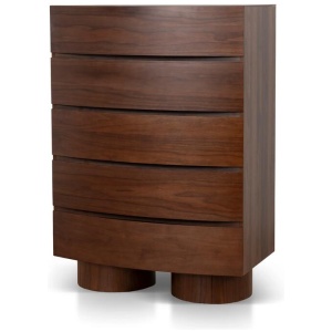 Dorit Tallboy Drawer Chest - Walnut by Interior Secrets - AfterPay Available
