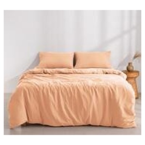 Dreamaker Double Quilt Cover Set Peach