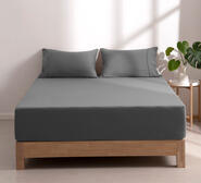 Dreamaker Superfine Microfibre Double Fitted Sheet Set Grey