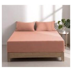 Dreamaker Superfine Microfibre Double Fitted Sheet Set Pink