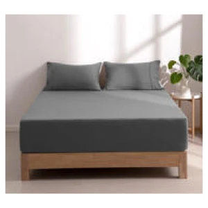 Dreamaker Superfine Microfibre King Fitted Sheet Set Grey