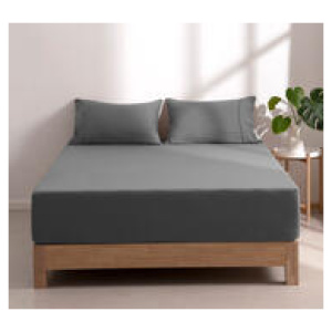 Dreamaker Superfine Microfibre Queen Fitted Sheet Set Grey