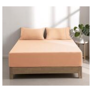 Dreamaker Superfine Microfibre Queen Fitted Sheet Set Peach