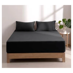 Dreamaker Superfine Microfibre Super King Fitted Sheet Set Black
