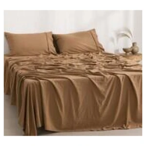 Dreamaker Superfine Microfibre Super King Lilac Sheet Set Brown