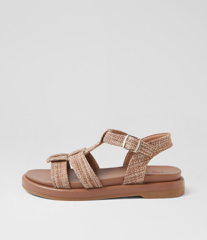 Earlan Coffee Fabric Sandals