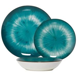 Eden New Bone China 12-Piece Dinner Set Teal by Alex Liddy