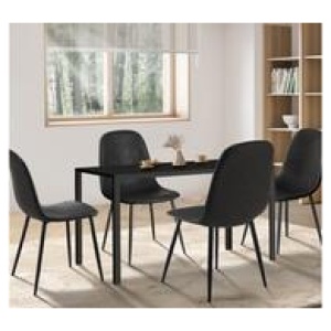 Elion 4 Seater Dining Table Set Black