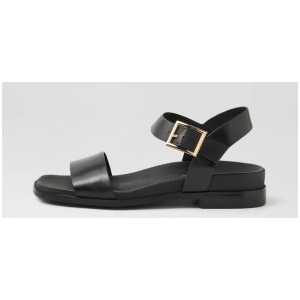 Elissay Black Leather Sandals