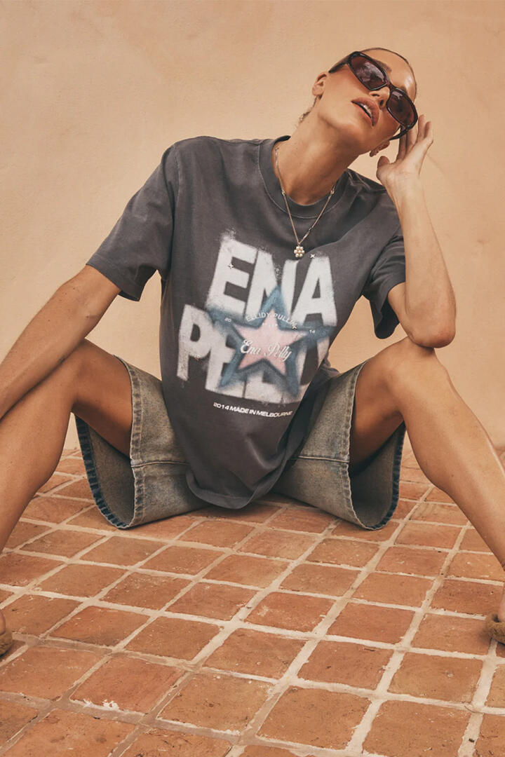 Ena Pelly EP x EP Aurora Tee Washed Grey
