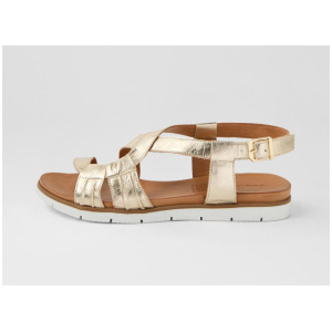Enky Pale Gold Leather Sandals