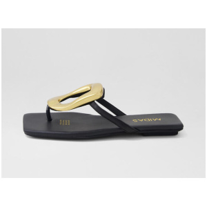 Eral Black Leather Thongs