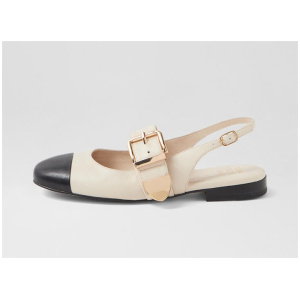 Erma W Black Milk Leather Flat Shoes