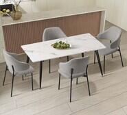 Esha 4 Seater Rectangle Dining Table Set Grey