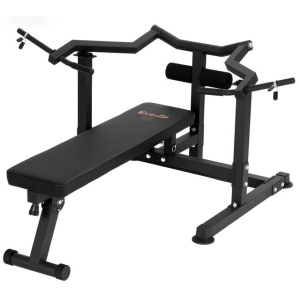 Everfit Chest Press Machine Home Gym Equipment Folding Workout Bench with Independent Arms Black