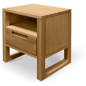 Ex Display - Alfred 1 Drawer Wooden Bedside Table - Natural Oak by Interior Secrets - AfterPay Available