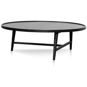 Ex Display - Brenda 1.1m Wooden Round Coffee Table - Black by Interior Secrets - AfterPay Available