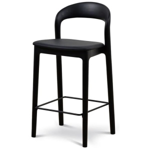 Ex Display - Caspar 65cm Bar Stool - Full Black - single by Interior Secrets - AfterPay Available