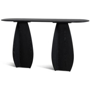 Ex Display - Marnel 1.5m Oval Console Table - Black Oak by Interior Secrets - AfterPay Available