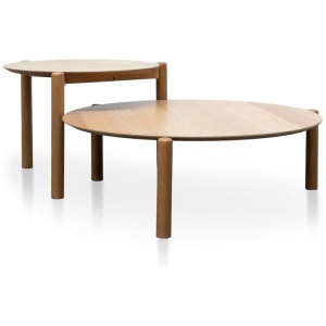 Ex Display - Nest Of Holloway Wooden Round Coffee Table - Natural by Interior Secrets - AfterPay Available