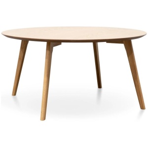 Ex Display - Sanders 90cm Round Wooden Coffee Table - Natural by Interior Secrets - AfterPay Available
