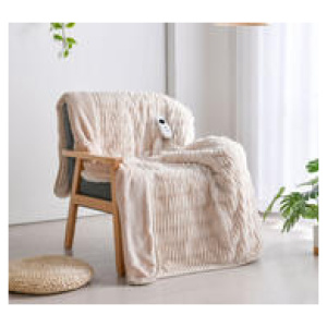 Eyelash 180 X 200Cm Electric Throw Blanket Neutral