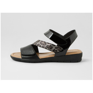 Fast Black Leopard Multi Sandals