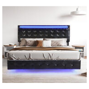 Fitzroy Queen Led Bed Frame Black